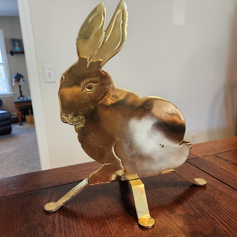 Ethan Allen Brass Bunny Taper Candle Holder